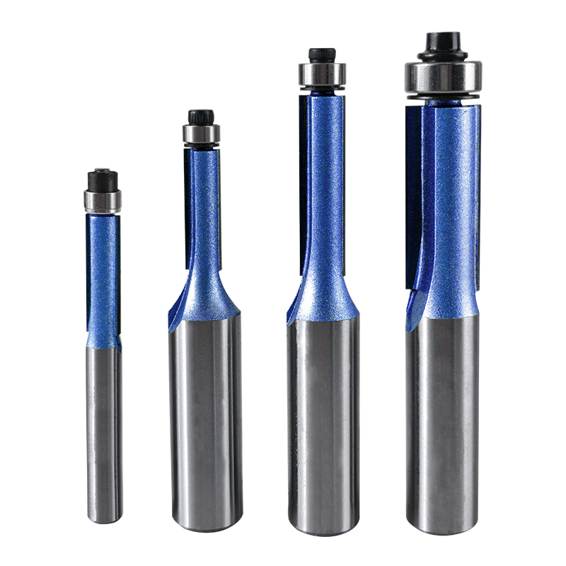 Customized High Quality 6mm 8mm 12mm Shank 2/3/4 Flute CNC Flush Trim Router Bit With Bearing for Woodworking Tools