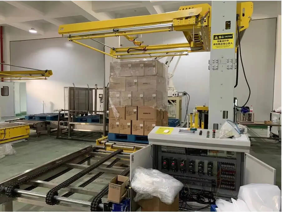 Fully Automatic Inline Pallet Wrap Stretch Wrapping Machine