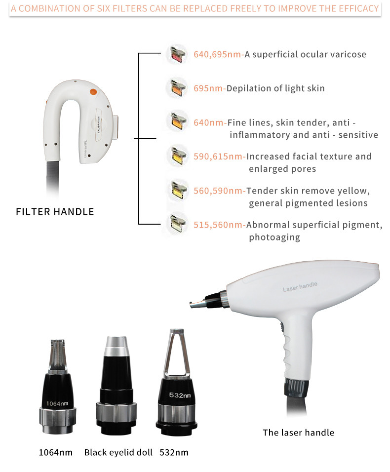 615nm OPT Laser Hair Removal Machine Acne Vascular Photon Rejuvenation Ipl