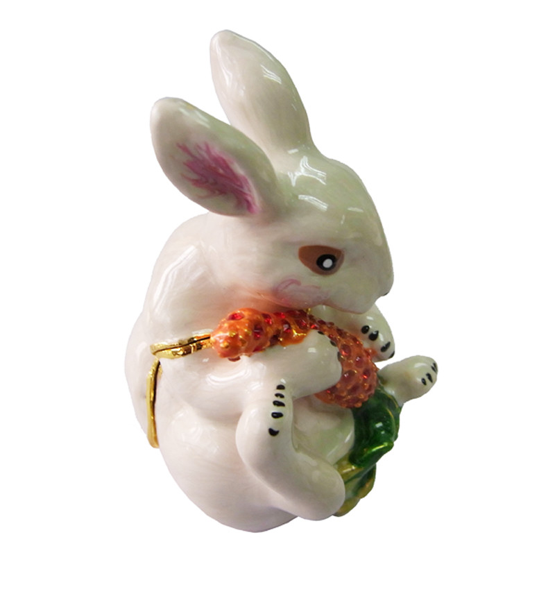 Crystals Easter Bunny Trinket Box Easter Rabbit Trinket Box Bejeweled Rabbit Trinket Jewelry Box Rabbit & Baby Gift