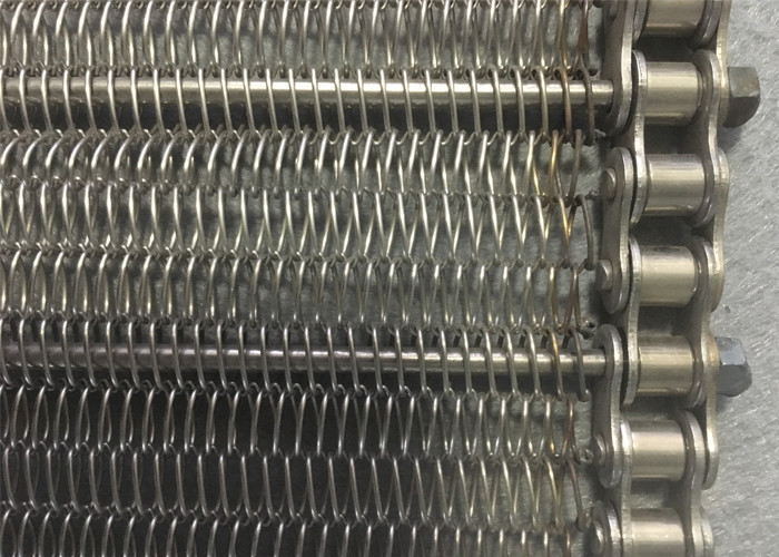 Drying Chain Link Conveyor Belt , Chain Link Wire Mesh Large Open Area