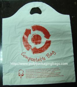  100% Compostable Plastic Bags Die Cut Shopping Bag in White Manufactures