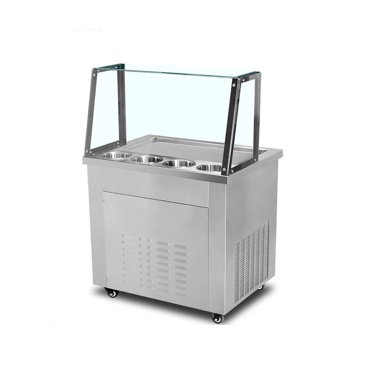Thai Square 1000W Rolled Ice Cream Maker Yogurt Maker Machine With Scraper