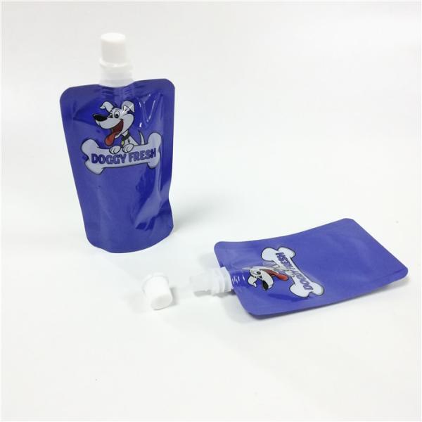 Custom printing spout pouch packaging 100ml liquid pet food dog treat stand up
