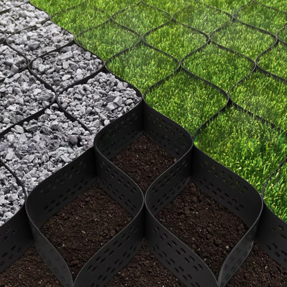 Graphic Design Geo Cell Parking Geocell Road Paver Driveway Geocell Erosion Control Ground Grid Slope Geocell