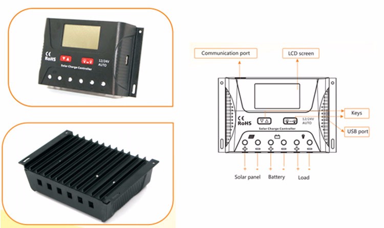 12 Volt 30 Amp Digital Solar Charge Controller For Lithium Ion Battery
