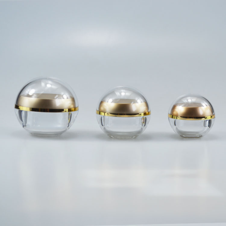 Convenient and Durable Acrylic Round Sphere Shape Container for Health Care Products