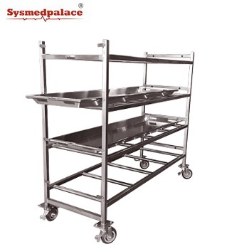 304 stainless steel transfer functional lab and funeral Mortuay Cabinet Cadaver Tray For Funeral Supplies Manufacture