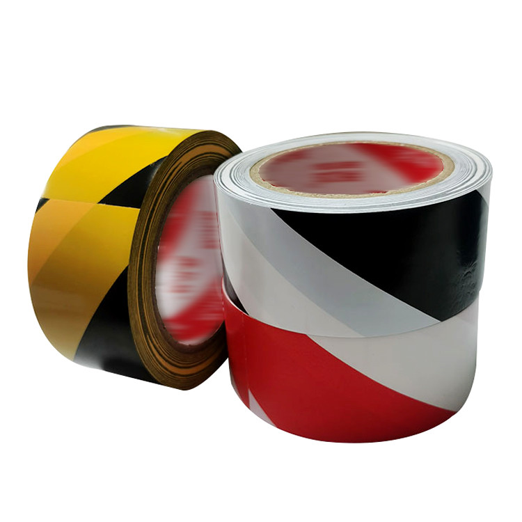 PVC Warning Tape Black Yellow Twill Color Blocking No Printing