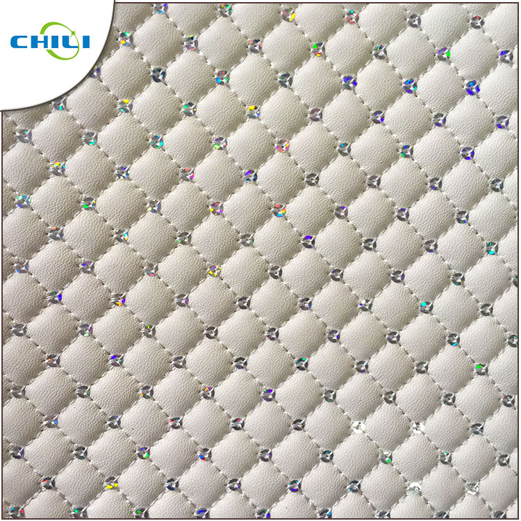 Thicker Padded Faux Leather Fabric Multi Layers Anti Mildew Elastic Mesh