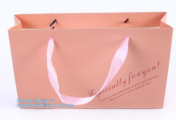 eco friendly paper printed shopping coffee packaging retail bags with handle logo,paper gift shopping bag with red custo