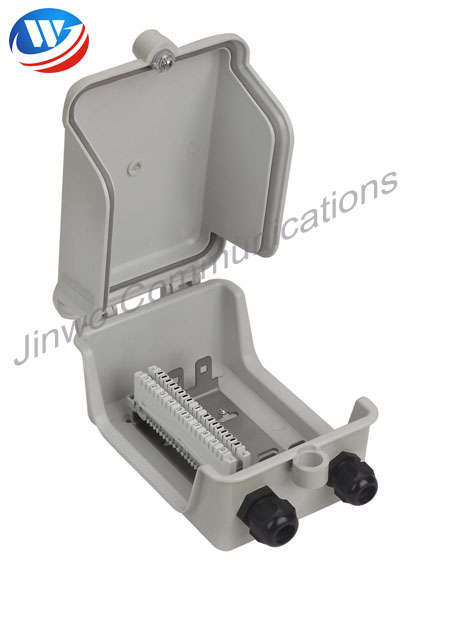 Waterproof White FTTH Mini Fiber Optic Terminal Box 30 Pair Telecommunication Distribution Box
