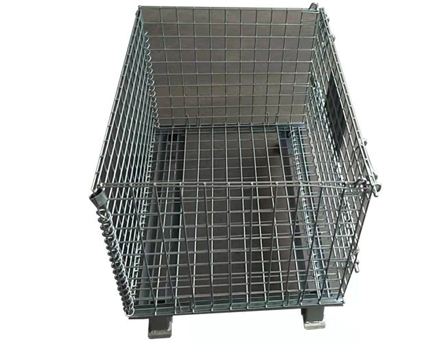 Mobile Stacker 5mm Foldable Wire Mesh Cage With Roller Butterfly