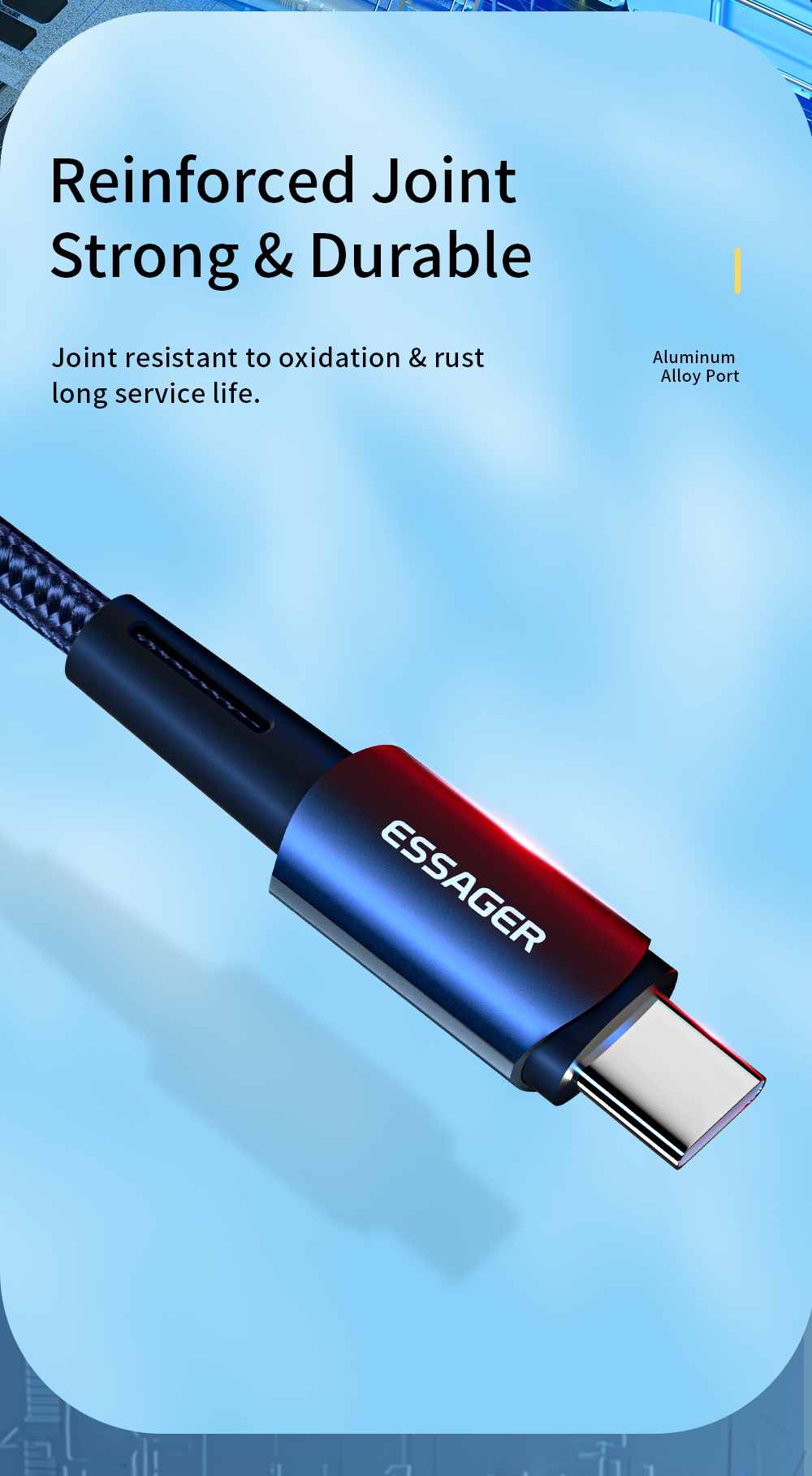 Sunset USB A To C Charging Cable 66W 6A 0.5m 1m 2m 3m USB2.0 480Mbps