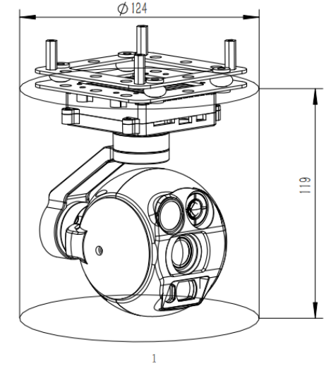 Drone Camera 48-megapixel dual-output quad-light small pod