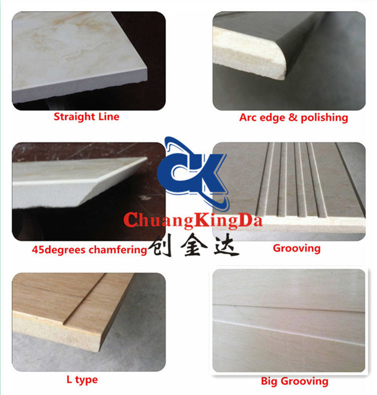 Ceramic Tile Te Edge Polished Machine Squaring Chamfering Edge rounding Polishing Slot 45degree chamfering polishing CKD