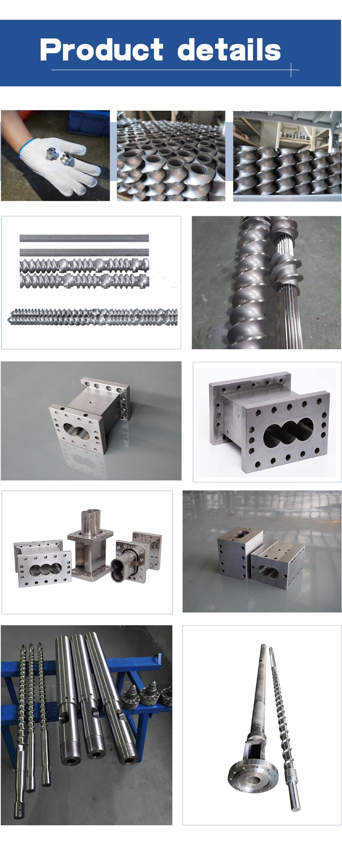 Processed Alloy Steels Extruder Screw And Barrel For High And Low Pressure Granulator