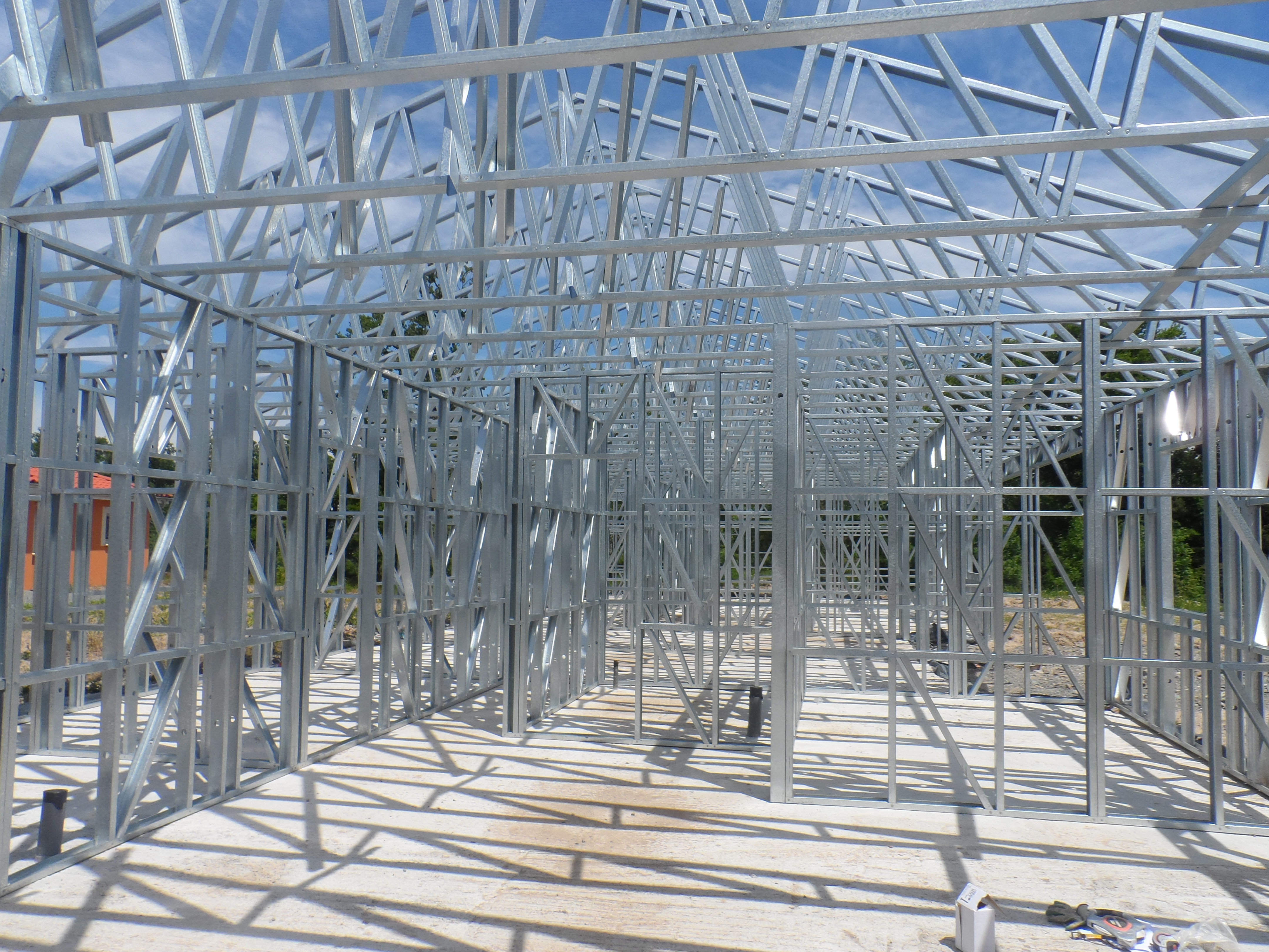 Bungalow Steel House / Prefabricated Steel Guest House / Two Bedroom House With Light Steel Frame Structure