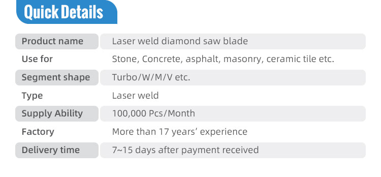 Silver Professional 12inch Diamond Circular Saw Blade For Calcium Silicate Cutting Disc