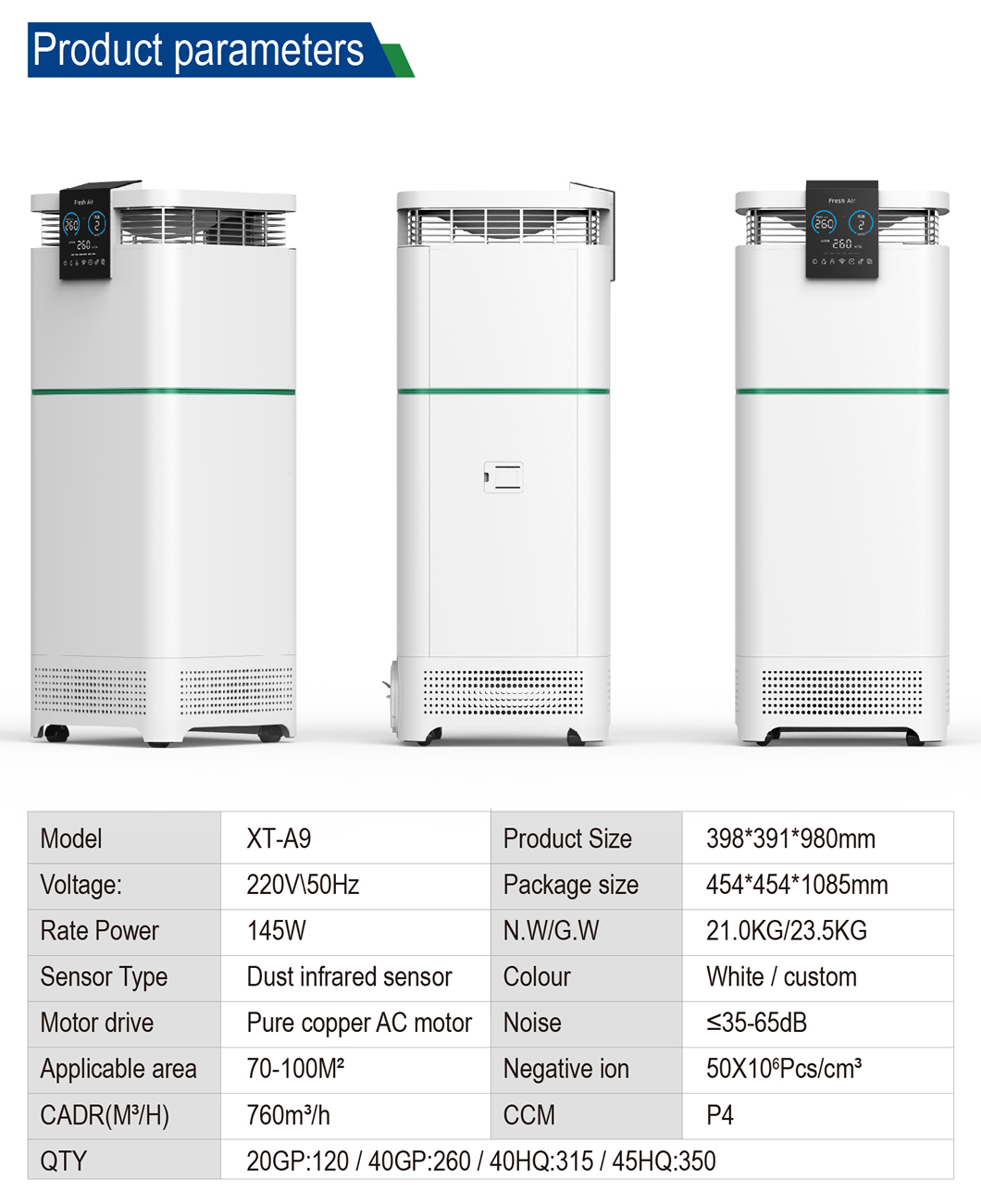 Homefish Intelligent Control Large Coverage Air Cleaner Quiet Operation UV Light Air Purifier With Smart Display Screen