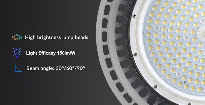 Industrial 150W High Bay Emergency Lighting Dustproof High Bay Fixture For Workshop Lighting