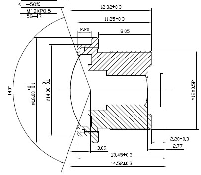 HD 1080P Vehicle Camera Lenses 1.75mm F2.5