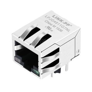  Pulse JXKM-0013NL Compatible LINK-PP LPJG4811G7NL 100/1000 Base-T Tab Down G&amp;Y/G Led 1 Port Panel Mount Shielded RJ45 Through Connector Manufactures