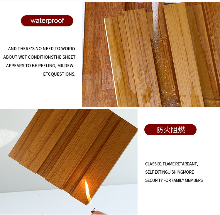 Customized Co Extruded WPC Wood Panel Wall Board Fire Resistant