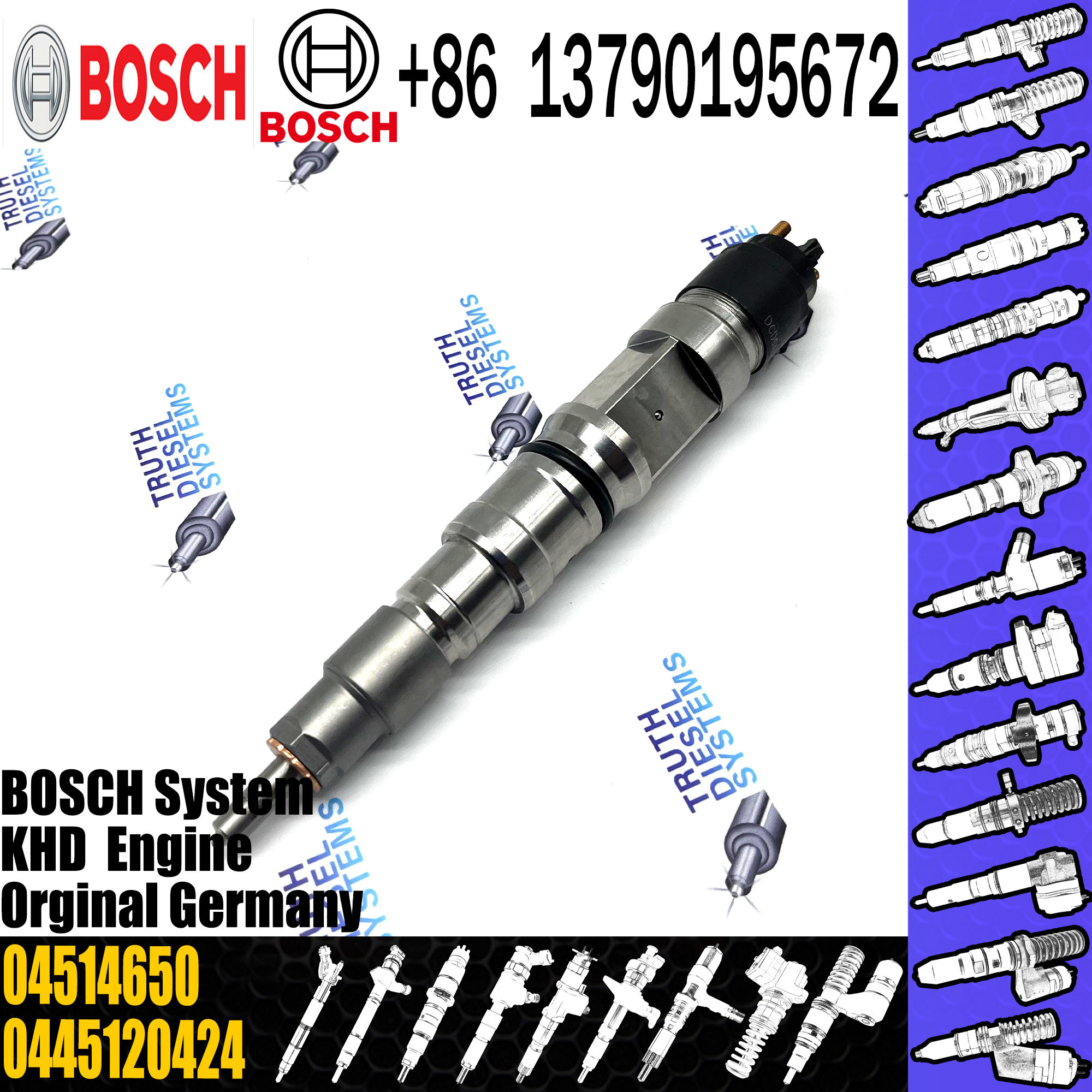 common rail injector 0445120252 5263315 for Cummins industrial engines diesel fuel injector 4981126 0445120252