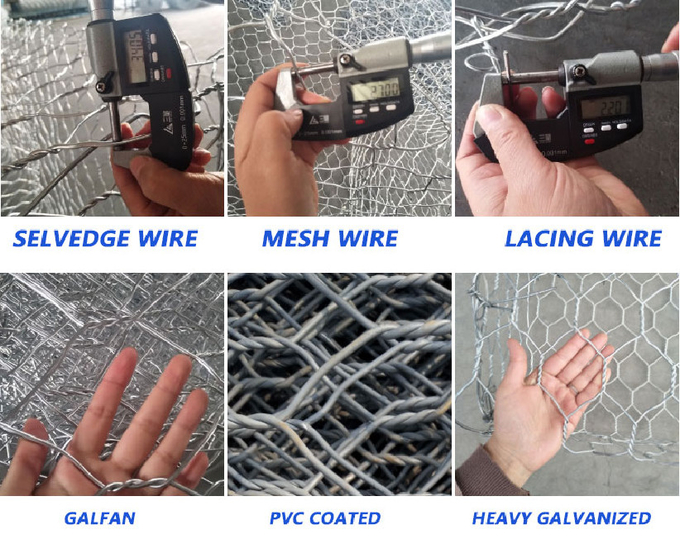 4x1x1 Iron Fence 3.4mm Galvanized Gabion Baskets Retaining Wall Wire Mesh