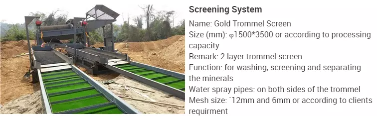Mining 120kw 200T/Hour Gold Trommel Wash Plant Rotary Scrubber