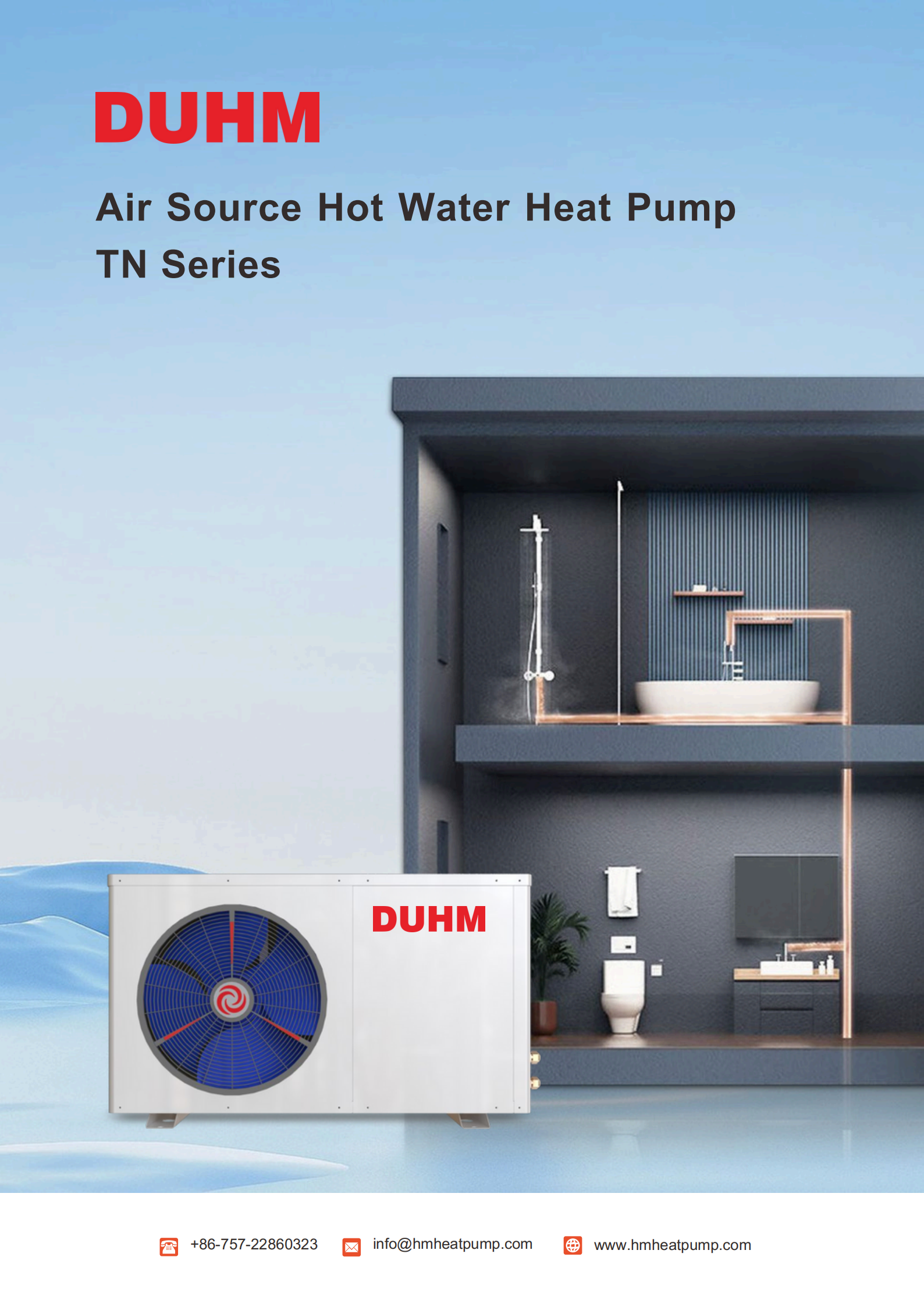 Commercial Air To Water Heat Pump For Efficiently Heating Bath And Kitchen Sanitary Hot Water
