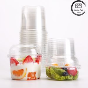 Customizable 8-32oz Clear Plastic Salad Containers with Leakproof Lids