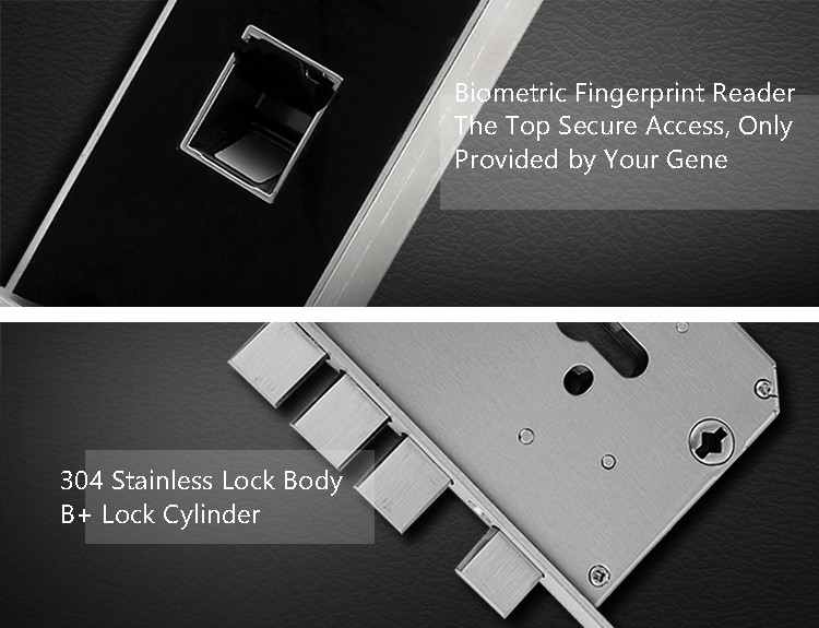 Mortise Fingerprint Sensor Door Lock , Biometric Door Lock Residential