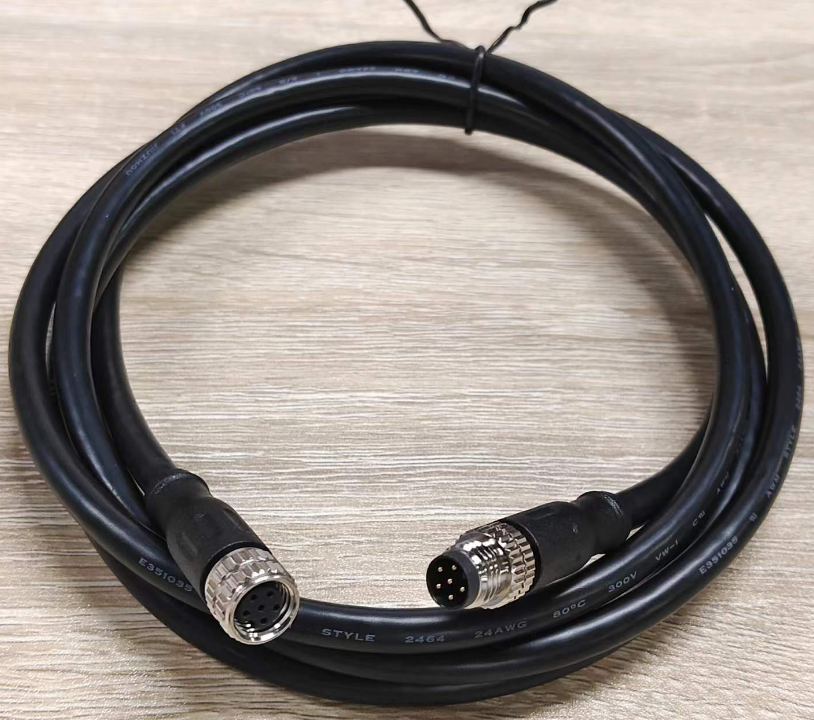 M12 Male / Female Aviation Socket 3/4/5/6/8/12/17-Core Pinhole Connector With Molded Rubber Core