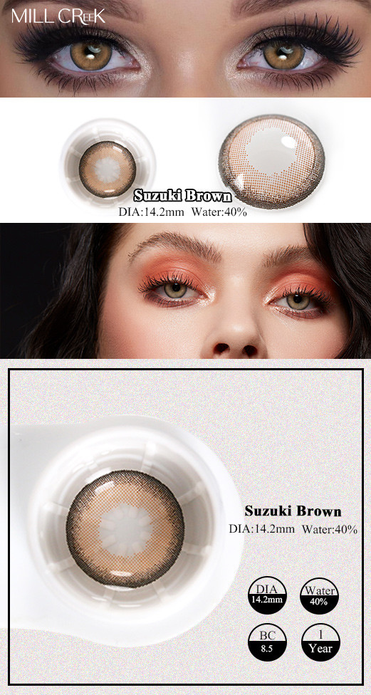 Non Prescription Honey Brown Colored Contacts Without Power 8.5mm