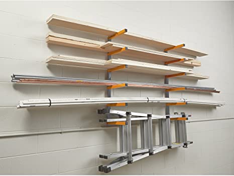 6-Level Wall Mount Lumber Storage Metal Rack Perfect for Everyday and Organizing Wood