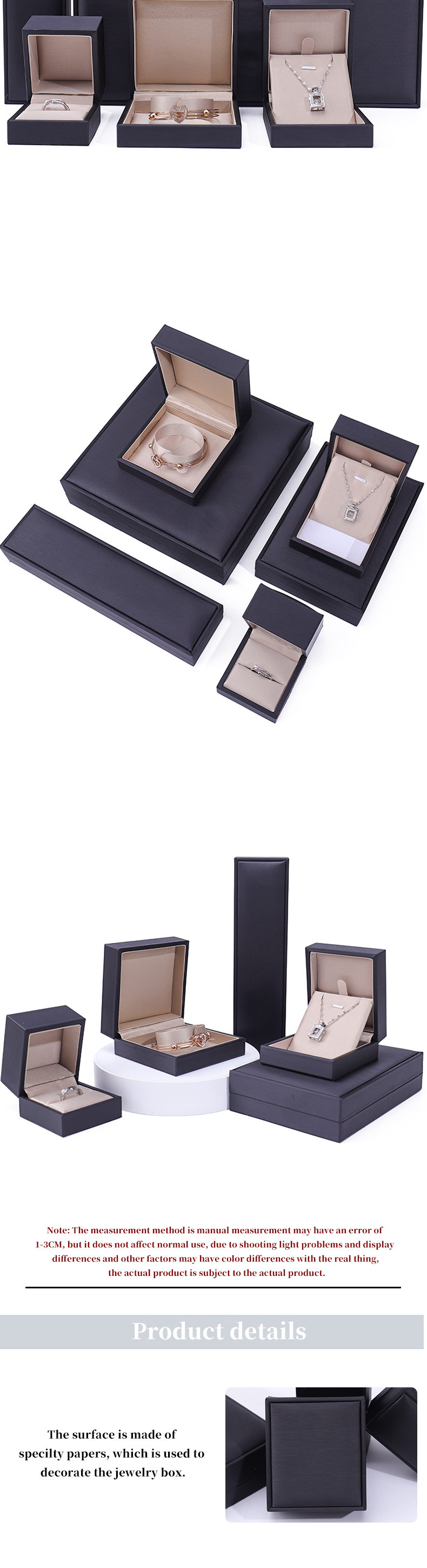 Custom Logo Nobel Sleek PU Leather Jewelry Packaging Box With Soft Velvet Lining