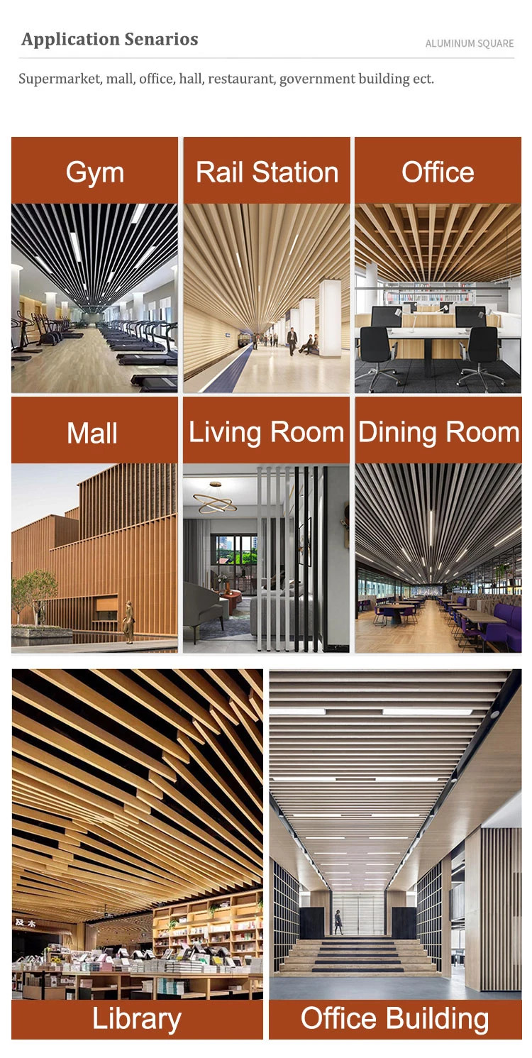 Waterproof Aluminum Baffle Ceiling Customized For Shopping Mall Free Sample