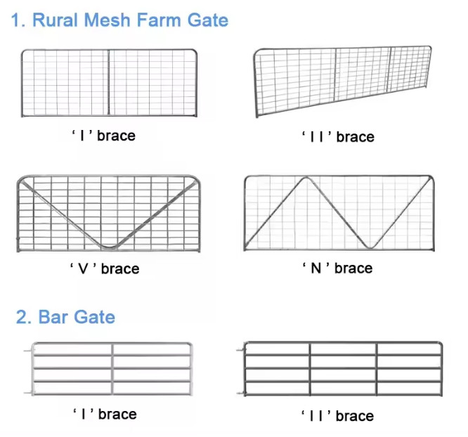 Galvanized N Style Cattle Fence Panel 5ft Wire Mesh Farm Gate Fence Panel