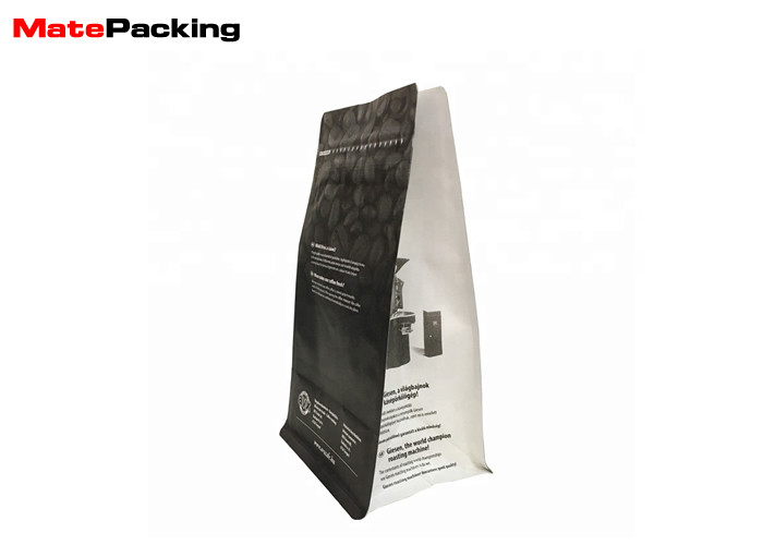 250g Flat Bottom Pouch Coffee Bag Customized Logo Printing With Side Zipper