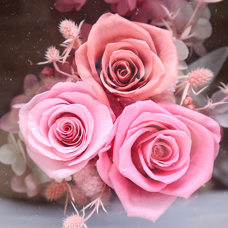 Customized Wooden Photo Frames Decorations With Pollen Preserved Rose