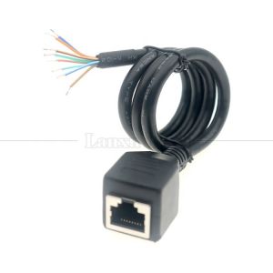 Female RJ45 Jack Socket to Open Tinned Soldering 8 Wires Bare End Pigtail