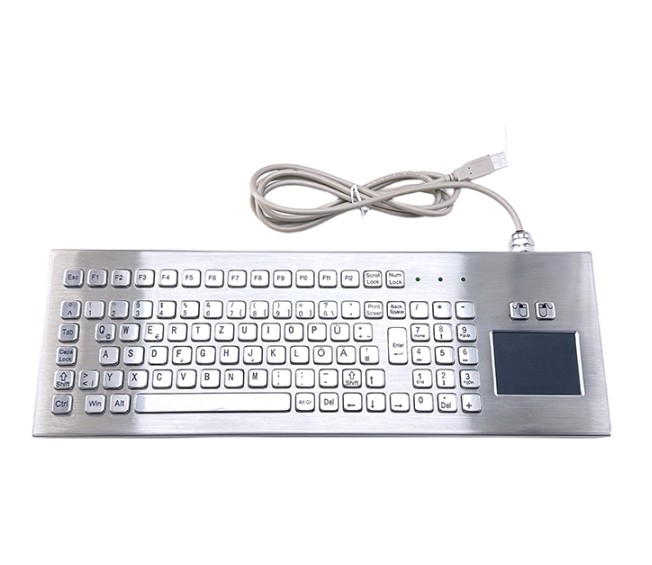 IP65 / IK07 Stainless Steel Industrial Metal Computer Keyboard Waterproof Dustproof Keyboard usb -40℃