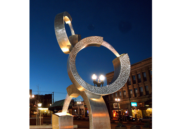 Modern Matt Stainless Steel Water Feature Fountain Corrosion Stability