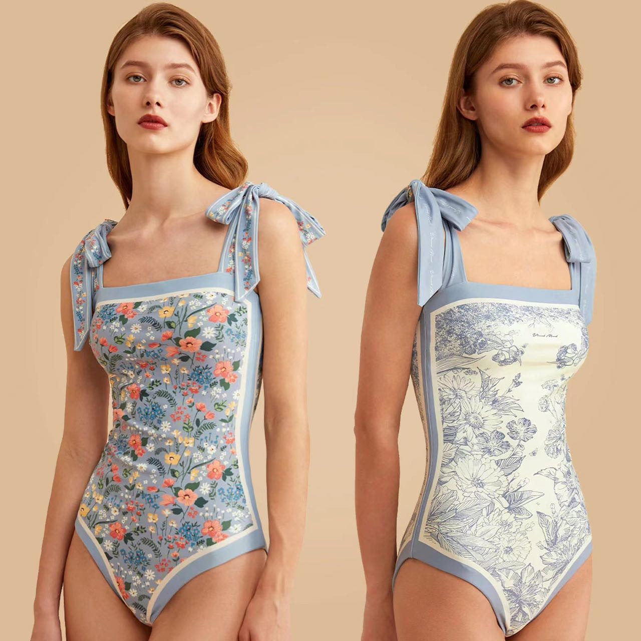 Ladies One Piece Swimsuit Durable High Elastic Sexy Spf50++ Colorful Miss The New Type No Steels comfortable