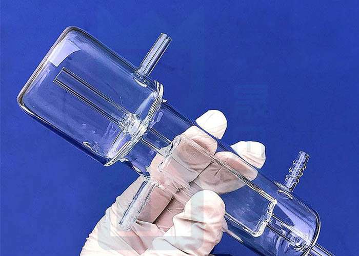 Polishing Double Deck Clear Fused Silica Tube With Side Tube