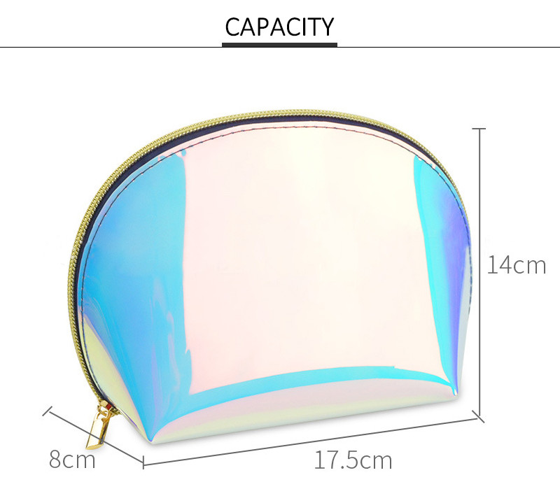 Transparent TPU Toiletry Washable Iridescent Holographic Bag