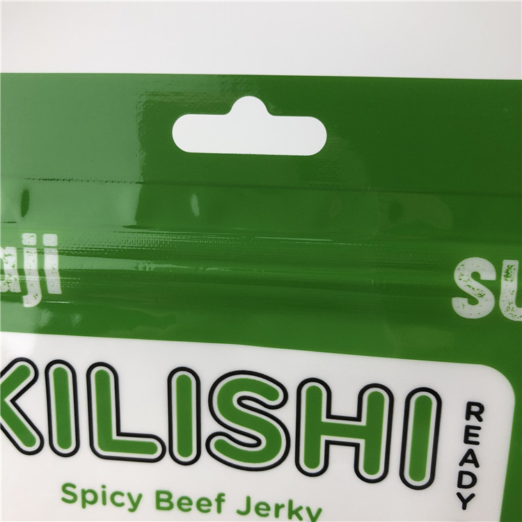 Foil Three Side Seal Zipper Flat Beef Jerky Plastic Packaging Bags