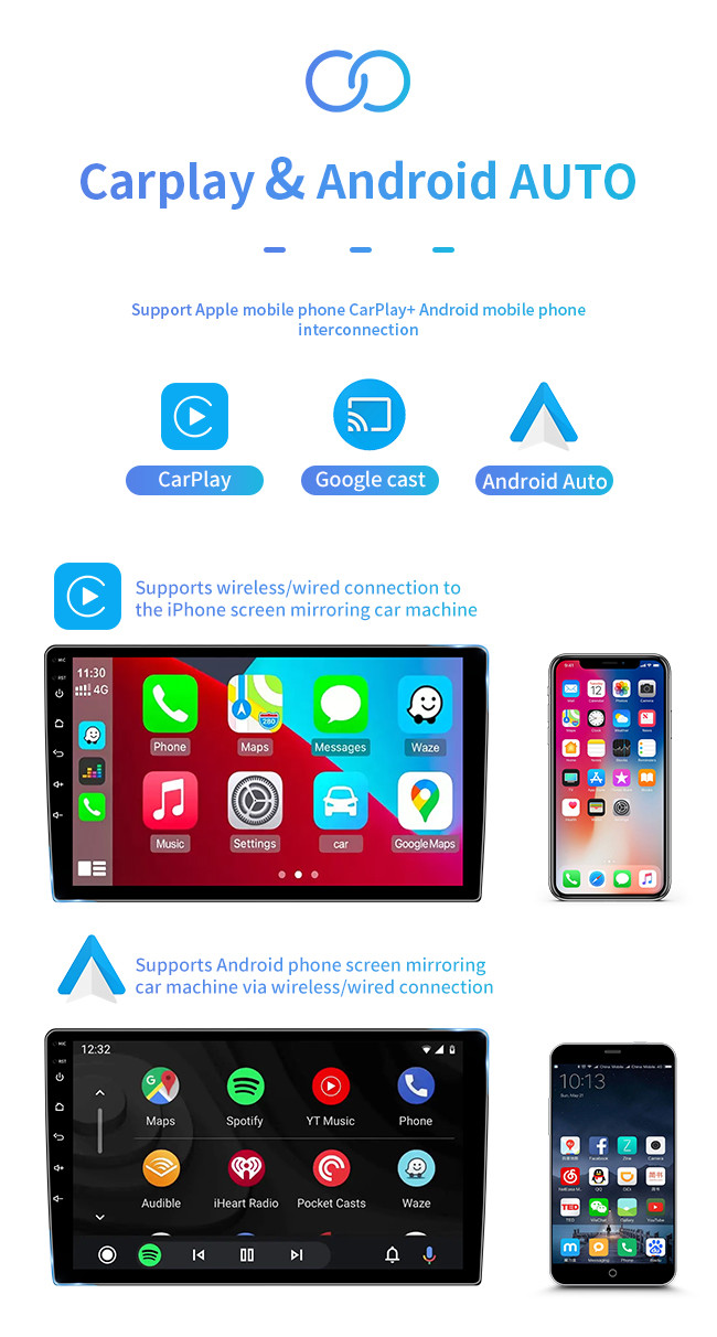 Multimedia Car Audio GPS Navigation 10 Inch WIFI Carplayer With Carplay 4GSIM